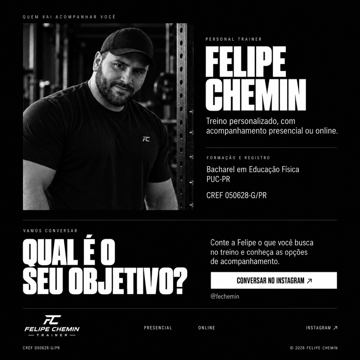 Retrato de Felipe Chemin na academia.